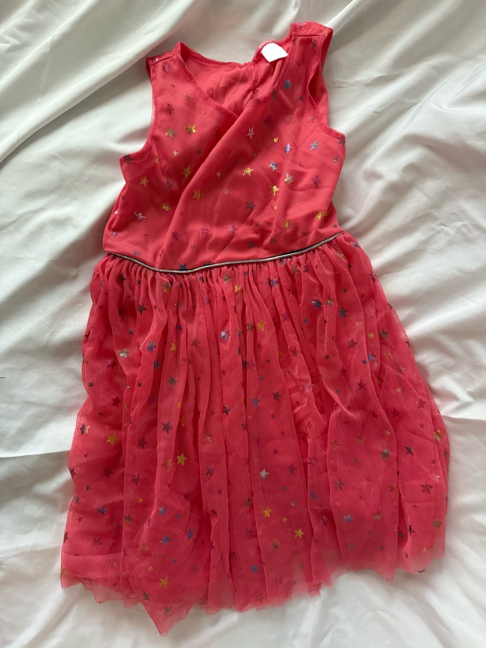 Amazon Pink Star-Print Tulle Party Dress
